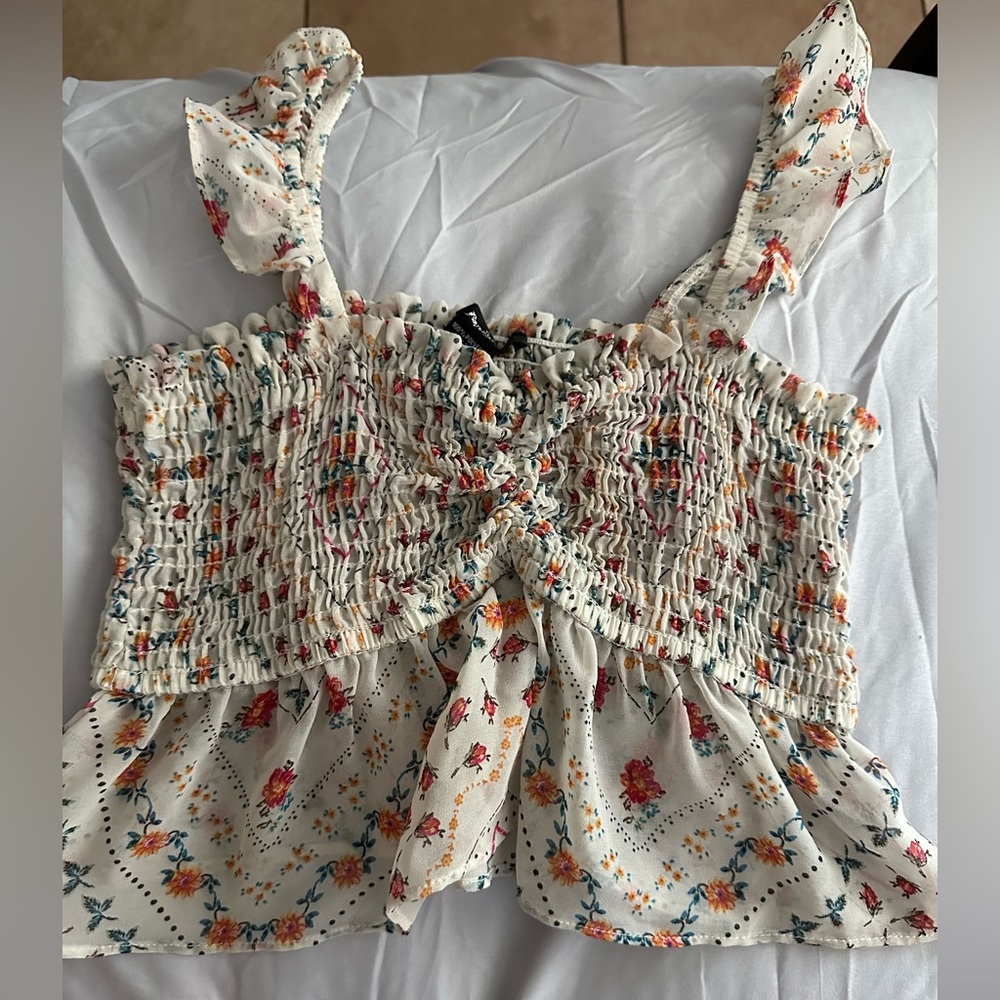 floral sheer top